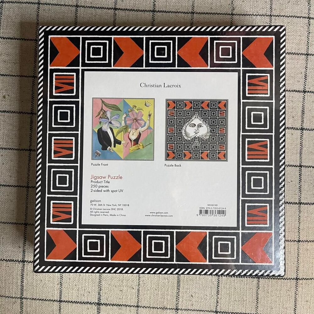 Christian Lacroix Let`s Play Double Sided 250 Piece Puzzle Game Collectibles - Picture 2 of 2